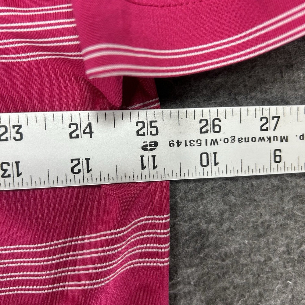 Nike Golf Polo Mens XL Pink stripe Short Sleeve Sea Pines Resort Dri Fit - Picture 11 of 11